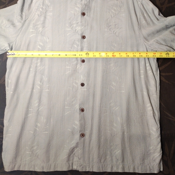 MEN'S Caribbean Silk Blend Palm Green Short Sleeve Button Down Shirt Lar… - Picture 7 of 9